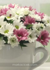 Fincan Vazoda Kır Çiçekleri